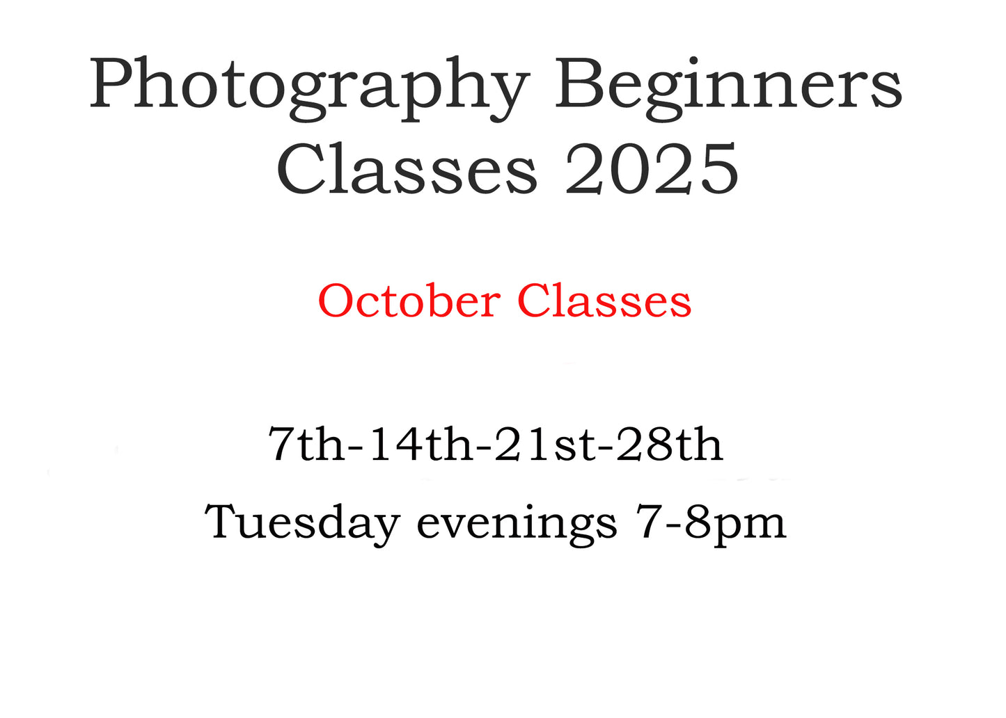 Beginners Classes 2025